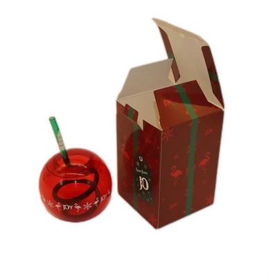 Red Bauble Box Packaging , custom printed paper boxess, Christmas gift box 350 C1S Material